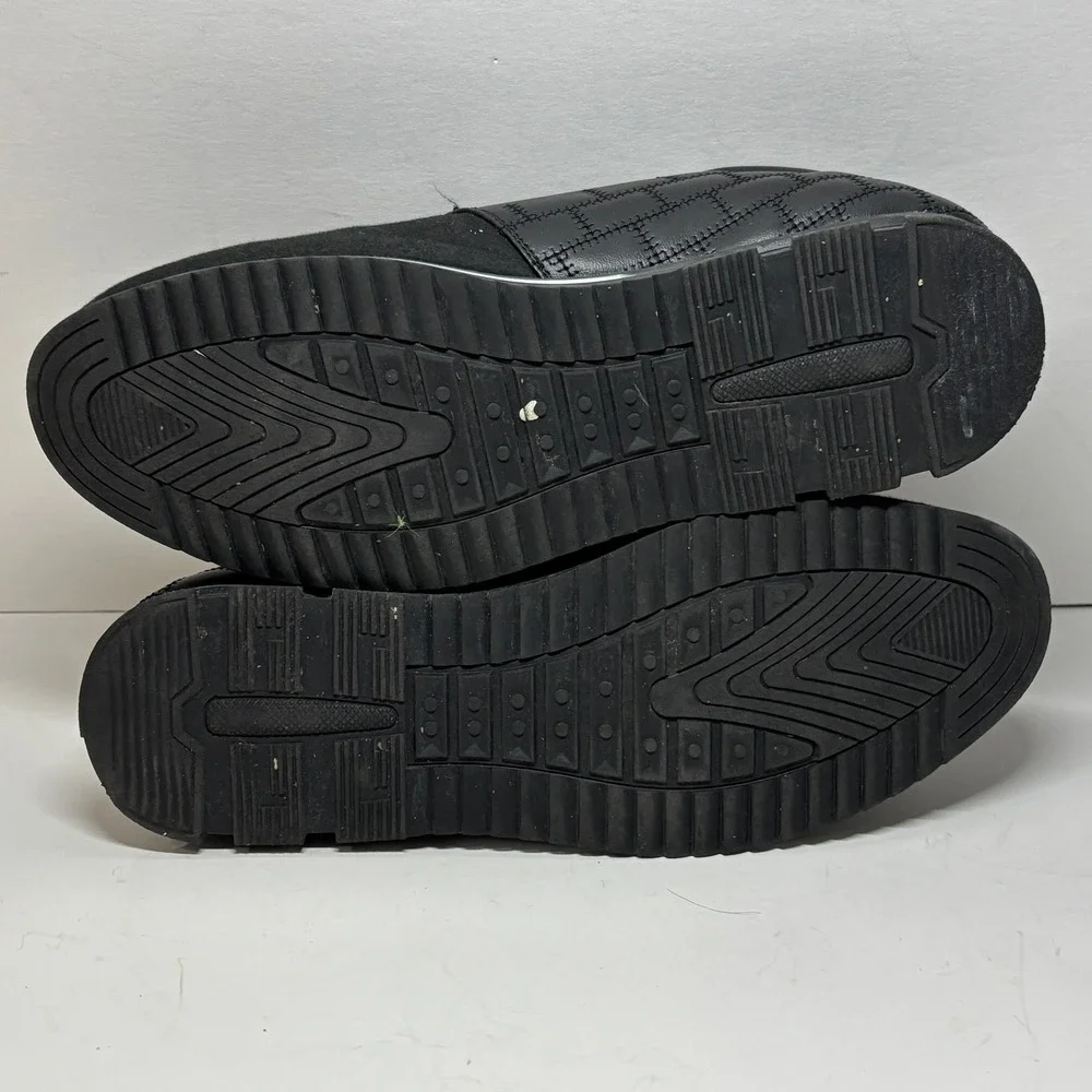 Cosidram Casual Dress Shoes Mens Black Quilted Suede Spike Detail Streetwear‎
